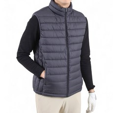 男款高領毛絨內襯輕量填充背心 YDHL712