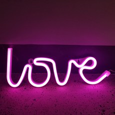 나비다 인스타감성 LOVE 필기체 네온사인, 핑크