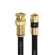 Soltop 韓國製 高級款 金色 BNC 轉 RF 5C 壓縮 防水 電視 同軸電纜 黑色, SOLTOP-744