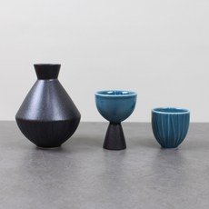 月鹽 半份單人組 孔雀, 半份德利清酒壺 + 長鼓酒杯 + 半份酒杯, 1套