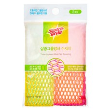 3M 스카치브라이트 삼중 그물망사 수세미 2종, 1개, 1세트