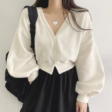 With Huilin 女款 With Huilin 羅紋針織短版開襟衫