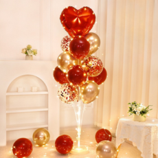 Starium 活動派對 LED 發光支架氣球組, 1套, 紅色