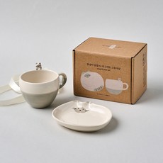 Modern House ON L 胖胖貓咪盤子組, 1套, 小碟子 + 馬克杯, 鯖魚貓