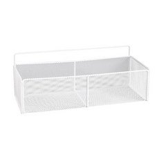 MONACO OLIVE 現代鐵製網籃安心置物架 大, 白色, 1個