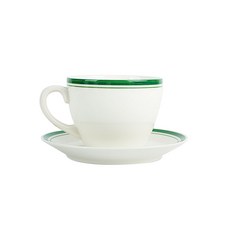 Masi Firenze 線條陶瓷咖啡杯 + 杯碟組, 1套, 綠色