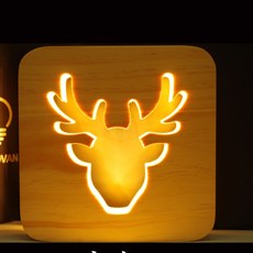 TCR 木板小夜燈 馴鹿款, 混色