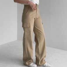 라라온 여성용 와이드 일자 카고 면바지 숏 TSP2183