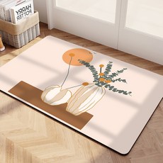 Witherhome 極簡花朵藝術乾爽地墊, 奶油色