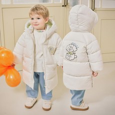 mollimelli 童款可愛長版連帽鋪棉夾克