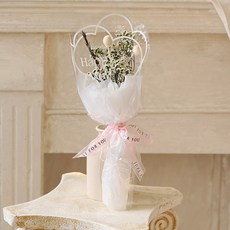 ScentBasket 永不凋謝鮮花 永生花混合 快樂小屋花束, 白色