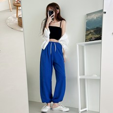 女款亮色寬臀迷你毛圈束口褲