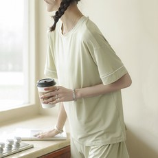 피어니스트 여성용 반팔 반바지 잠옷 세트