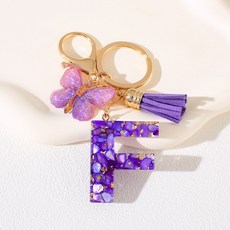 ING Market 美麗紫色字母週邊掛飾 F, 1個, 混色