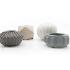 現代風格室內裝飾燭臺 蠟燭裝飾 4件組, 淺灰色, 深灰色, 白色, 米色