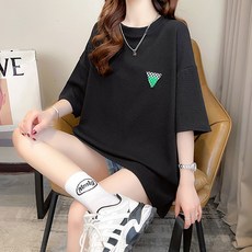 Posong夏季寬鬆版三角形logo孕婦短袖T恤