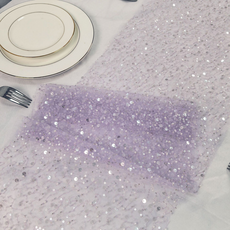Second Best 亮片珠光派對桌巾, 30 x 180 cm, 紫色, 1個