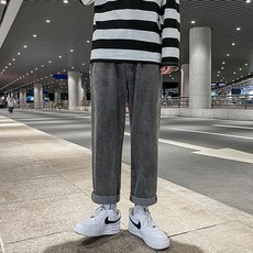 블랙101 남성용 하픈 와이드 일자핏 데님 청바지 FC-2321064