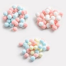 Party09 毛球裝飾掛旗 240cm 3款套組, 莓果, 愛我, 花漾, 1套