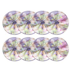 高級方晶鋯石寶石鈕扣 印花寶石 21mm, 8個, 混色紫