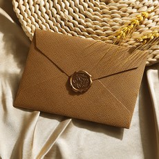 利德홈 亞麻信封3入 + 信紙10入 + 火漆印章3入 套組 棕色, 10張