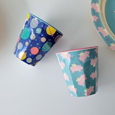 rice 孩童印花水杯2入組 S號, 小豬款+行星款, 170ml, 1組