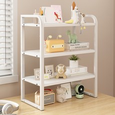 르벤아트 책상 정리 공간 수납 다용도 소형 선반, 화이트, 3단