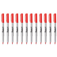 Sharpie 極細簽字筆, 12個, 紅色