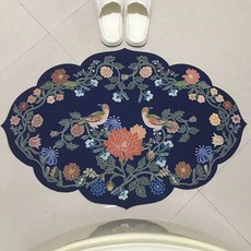 Witherhome 復古風情感圖案地墊, 海軍藍