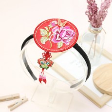 DRESSHOUSE 花朵蝴蝶刺繡造型韓服髮箍