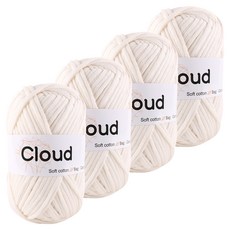 마마니트 클라우드 뜨개실, 01 아이보리, 4개