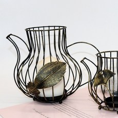 JHCompany 金屬框架水壺造型蠟燭台 L, 黑色