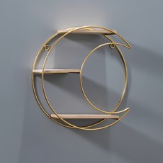 soonZAM 頂級免鑽孔壁掛式居家裝飾小物月亮造型層架, 混色, 3層