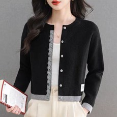 LUNA GIRL 女款 Daondeu 撞色圓領開襟衫 L25WC091126