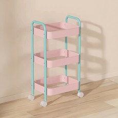 Living Mango 彩色鐵製移動式推車 45 x 30 x 78 cm, 粉紅色, 3層