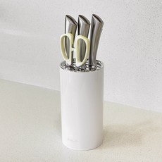 MONACO OLIVE 單色時尚刀座刀架, 1個, 亮面白