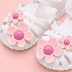 CHENNY BONGBONG 嬰幼兒果凍鞋配件 涼鞋裝飾 拱形花朵 4入