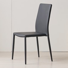 스티치 PU가죽 인테리어 카페 체어 식탁 의자, 블랙, 4개