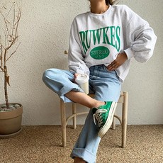 NANING9 女款 Salleu 氣球版型印花棉質大學T