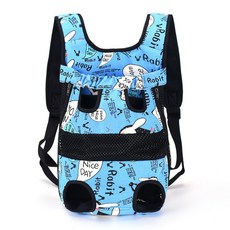 YOU&ME 簡約寵物背帶後背包, 藍色