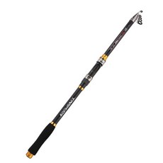 灰色現代風 女性用 初學者 遠投 便攜式 生活 迷你 入門款 釣竿, 黑色