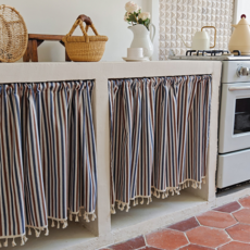 Sodam Mall 簡潔廚房窗簾, 條紋