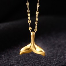 골드팡 여성용 18K 통통고래꼬리 목걸이
