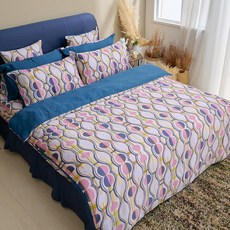 戀家小舖 60支天絲設計款 雙人被套, 泡影律動