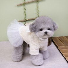 파스텔펫 반려동물 엔젤 샤스커트 원피스, 아이보리, 1개