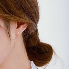 젤루나 여성용 초미니 하트 플랫 납작 기본 심플 데일리 스터드 귀걸이 P-760 2p