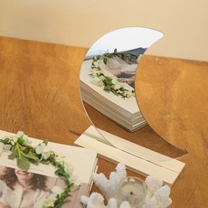 제이블룸 비정형 노프레임 탁상 거울, moon