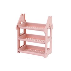 簡易樹木造型多用途層架 3層 粉紅色, 粉色, 1個
