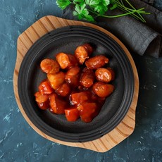 무쇠 통주물 1인 원형 구이팬 플레이트 19cm + 나무받침 세트, 1세트