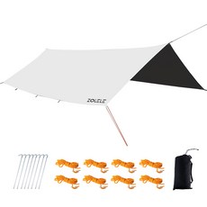 ZOLELE 黑色塗層防水牛津布方形天幕 M, 白色, 1個